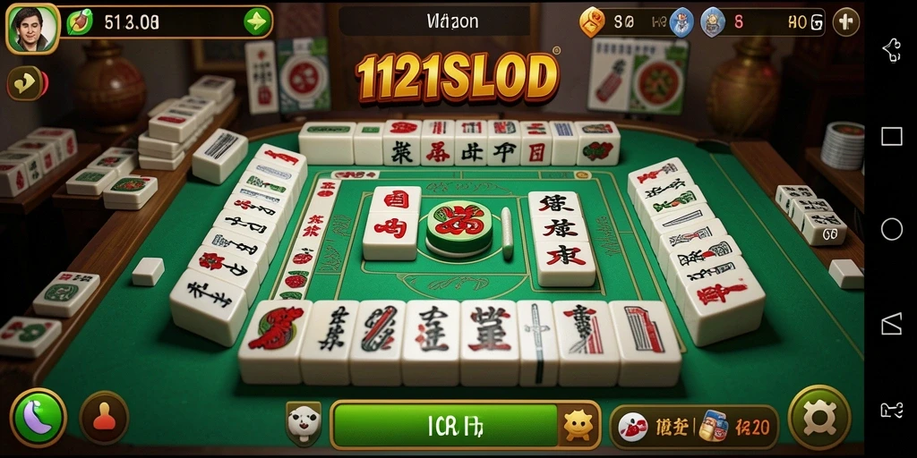 Tampilan gameplay seru dari 1121SLOT yang menghadirkan Mahjong klasik.