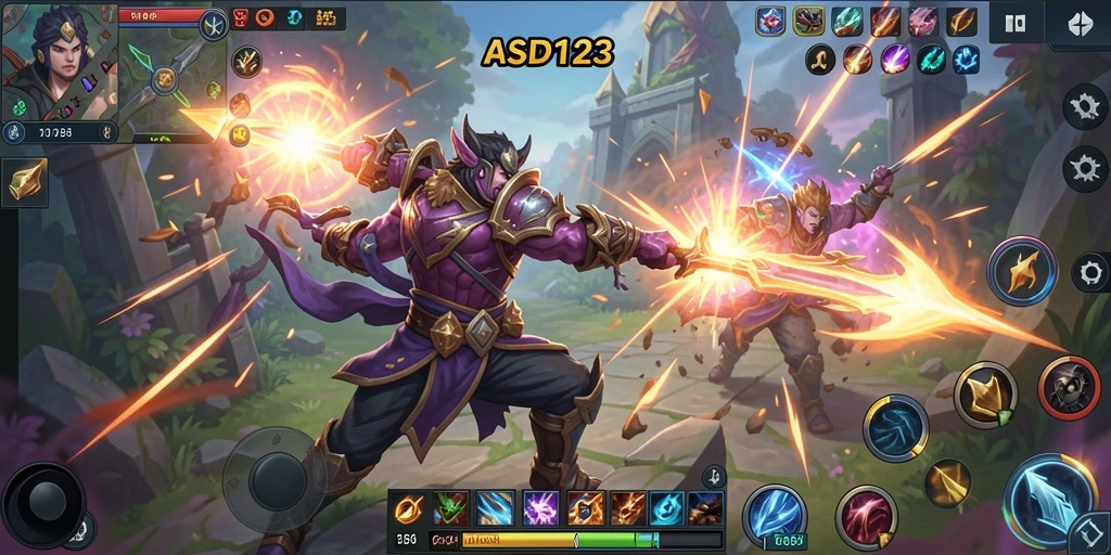 Tangkapan layar gameplay MOBA yang mendebarkan di ASD123.