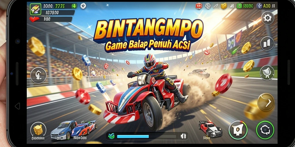 Gameplay racing menegangkan di dalam BINTANGMPO.
