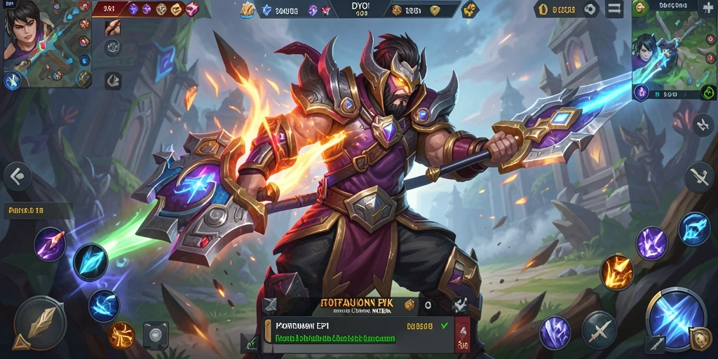Tangkapan layar utama menunjukkan aksi seru dari gameplay MOBA.