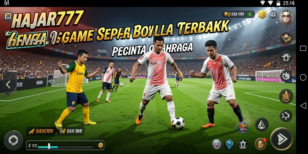Tampilan gameplay sepak bola yang mendebarkan di HAJAR777.