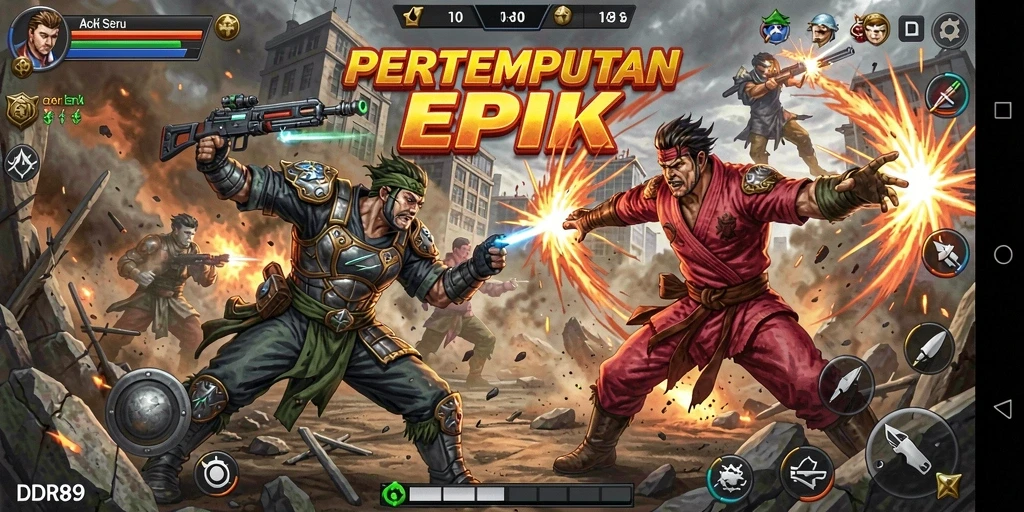 Tampilan seru dari gameplay Action di IDR89.