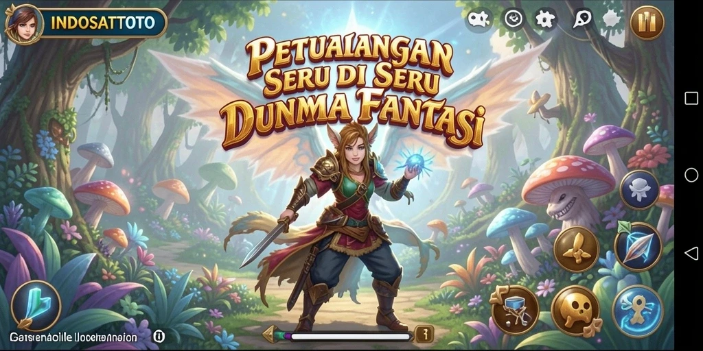 Screenshot menunjukkan petualangan seru di dunia fantasi INDOSATTOTO.