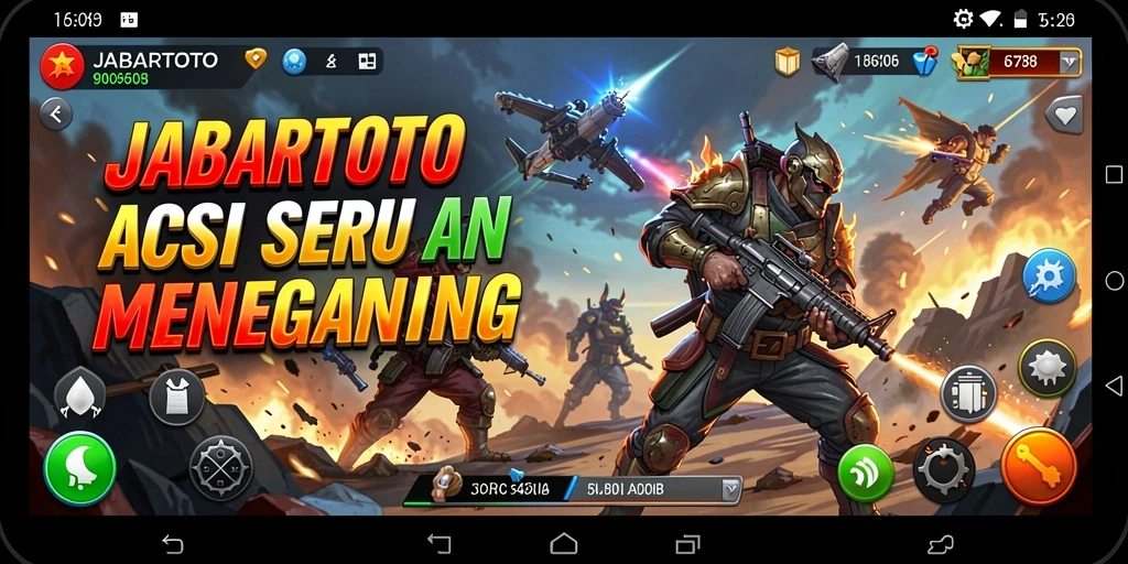 Screenshot gameplay JABARTOTO menampilkan adegan pertempuran yang intens.