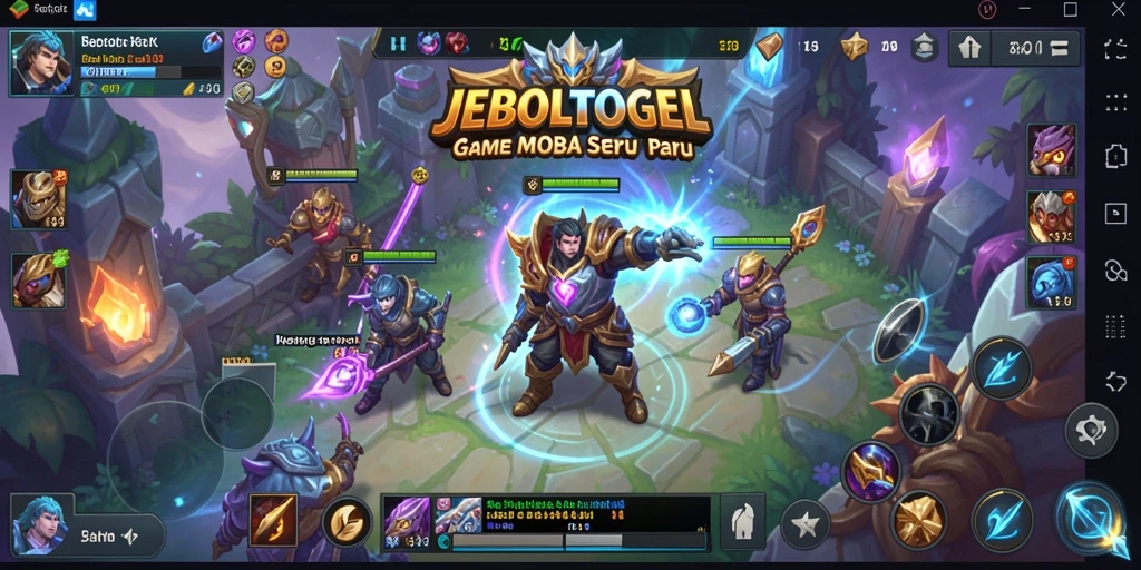 Screenshot JEBOLTOGEL menampilkan aksi seru gameplay MOBA.