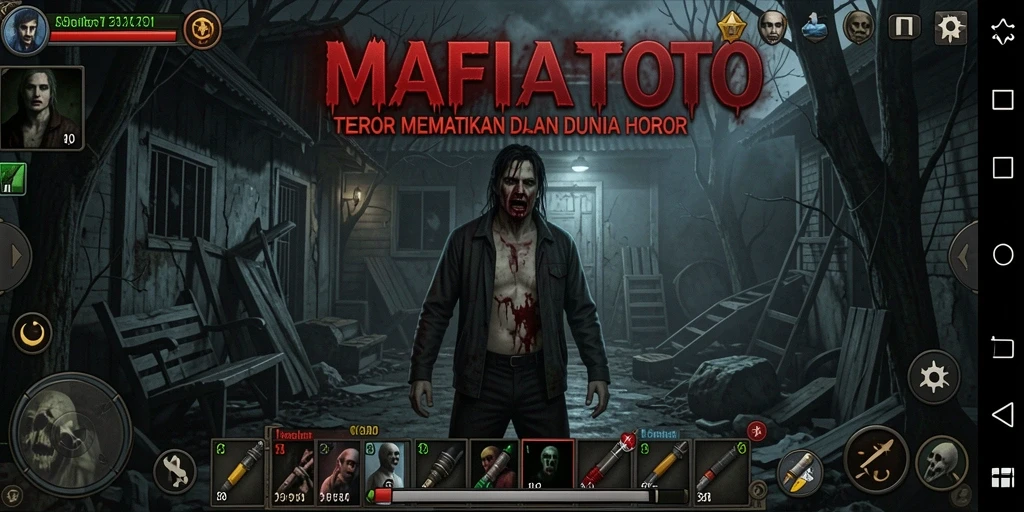 Screenshot gameplay MAFIATOTO menampilkan suasana menyeramkan dan menegangkan.