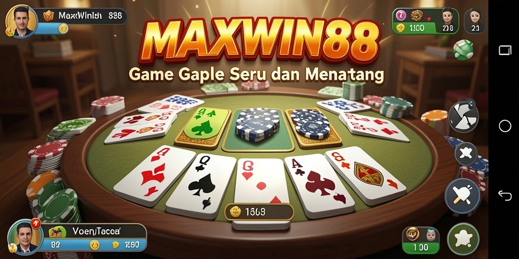 Tampilan gameplay Gaple yang seru dan interaktif di MAXWIN88.