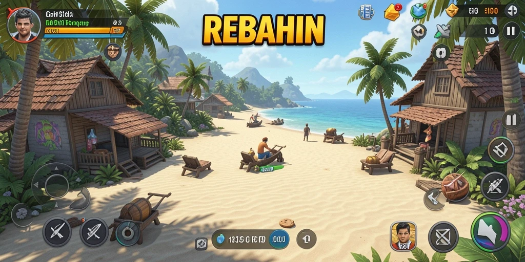 Tampilan gameplay REBAHIN yang menghibur dan penuh warna.