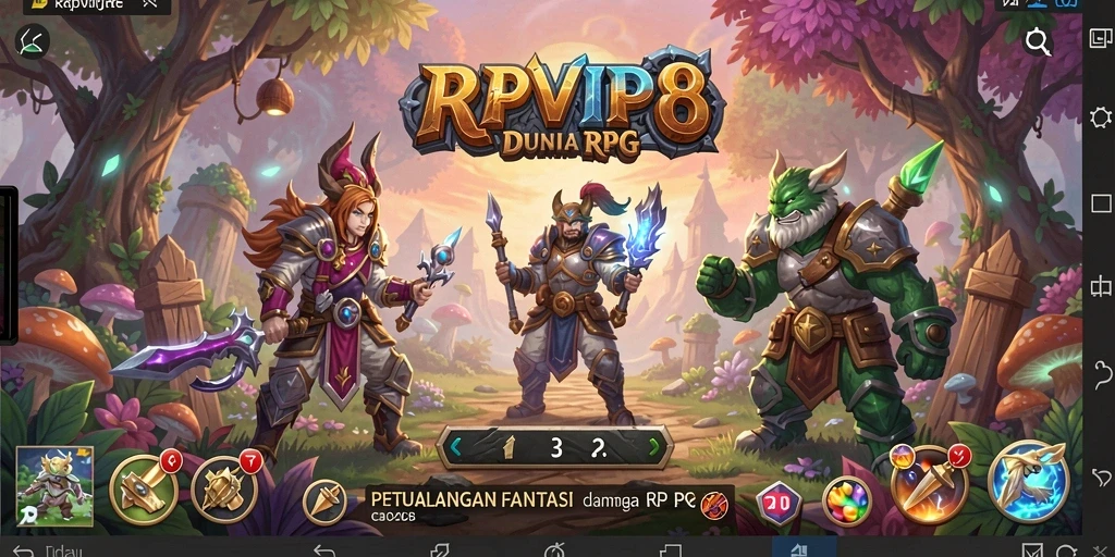 Screenshot menampilkan aksi seru dalam permainan RPG RPVIP8.
