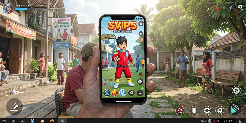 Screenshot menunjukkan karakter dalam gameplay SVIP5 yang dinamis.