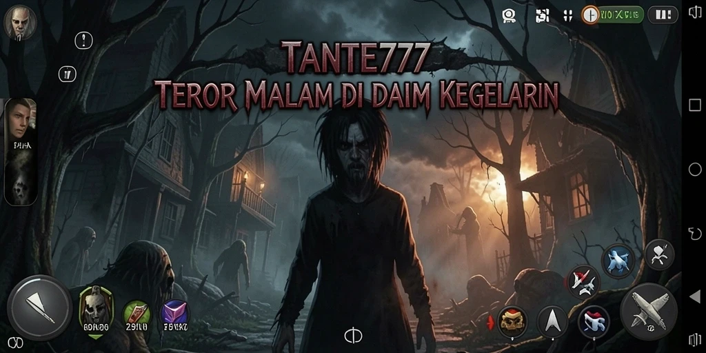 Tampilan gameplay menegangkan dalam suasana mencekam di TANTE777.